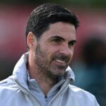 Mikel Arteta počas tréningu Arsenalu