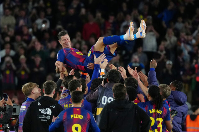 Robert Lewandowski v Barcelone