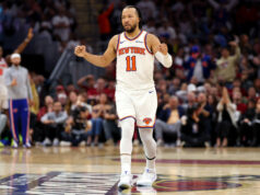 Blíži sa finále, ujmite sa vedenia 3:0 proti Cavaliers Jalen Brunson Knicks vs Cavaliers Game 3 Východné finále play-off NBA