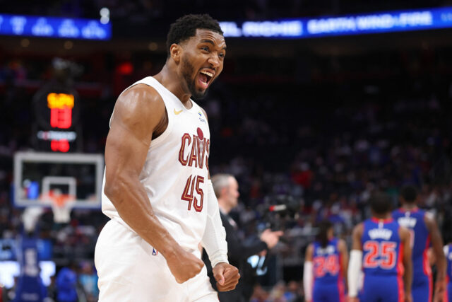 7. zápas play-off NBA Donovan Mitchell Cavaliers vs Pistons