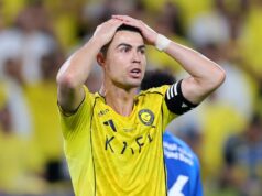 Cristiano Ronaldo poprel titul Saudi Pro League s neskorým brankárom HOWLEROM Cristiano Ronaldo počas zápasu Al-Nassr