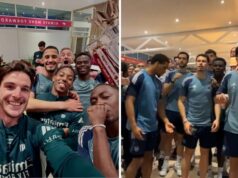Declan Rice vedie oslavy Arsenalu, keď sa skončilo 22-ročné čakanie na titul v Premier League Declan Rice vedie oslavy Arsenalu, keď sa skončilo 22-ročné čakanie na titul v Premier League