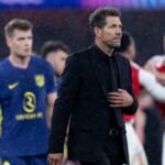 LONDÝN, ANGLICKO - 5. MÁJA: Diego Simeone, tréner Atlética de Madrid po porážke oboch strán počas druhého semifinálového zápasu Ligy majstrov UEFA 2025/26 medzi Arsenal FC a Atletico de Madrid na štadióne Arsenal 5. mája 2026 v Londýne v Anglicku. (Foto od Gaspafotos/MB Media/Getty Images)