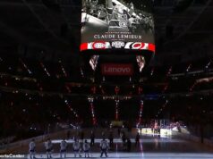 Dojímavý moment Carolina Hurricanes ctí Clauda Lemieuxa niekoľko dní po jeho poslednom vystúpení v zápase play off NHL Carolina Hurricanes vzdala v piatok dojemnú poctu hokejovému „skvelému“ Claudovi Lemieuxovi.