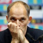LONDÝN, ANGLICKO - 22. MÁJ: Thomas Tuchel, hlavný tréner Anglicka, reaguje počas tlačovej konferencie k oznámeniu zostavy anglickej reprezentácie FIFA World Cup 2026 na štadióne Wembley 22. mája 2026 v Londýne v Anglicku. (Foto Eddie Keogh – The FA/The FA cez Getty Images)