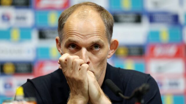 LONDÝN, ANGLICKO - 22. MÁJ: Thomas Tuchel, hlavný tréner Anglicka, reaguje počas tlačovej konferencie k oznámeniu zostavy anglickej reprezentácie FIFA World Cup 2026 na štadióne Wembley 22. mája 2026 v Londýne v Anglicku. (Foto Eddie Keogh – The FA/The FA cez Getty Images)