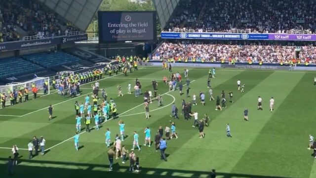Niektorí fanúšikovia Millwallu ignorovali varovanie klubu pred inváziou na ihrisko po tom, čo porazili Oxford United.