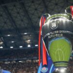 Snímky obrazovky zo simulácie EA FC 26 finále Ligy majstrov UEFA 2026 medzi PSG a Arsenalom