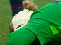 Finále Ligy majstrov sa zastavilo, pretože hviezda sa zranila po škaredom kopnutí do hlavy Matvei Saonov z Paríža Saint-Germain utrpel vo finále Ligy majstrov proti Arsenalu nešťastný kop do zadnej časti hlavy.