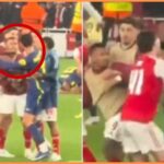 Gabriel Jesus z Arsenalu naráža na Marca Pubilla z Atlética Madrid