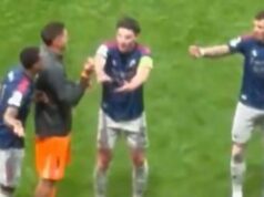 Hádka Declana Ricea a Gabriela bola zaznamenaná, keď sa zúrivosť Arsenalu Ligy majstrov rozliala Declan Rice
