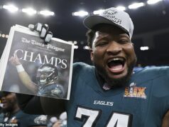 Hráč Philadelphia Eagles obvinený z toho, že opustil svoju osemmesačnú tehotnú priateľku, prerušil mlčanie Fred Johnson vyhral titul Super Bowl ako člen Eagles vo februári 2025