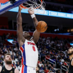 Jalen Duren Pistons vs Cavaliers Game 1 druhé kolo play-off NBA