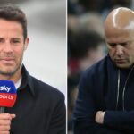 Jamie Redknapp, moderátor Sky Sports, počas zápasu Premier League medzi West Ham United a Wolverhampton Wanderers na londýnskom štadióne Stratford, Spojené kráľovstvo, 10. apríla 2026. (Foto: Kevin Hodgson/MI News/NurPhoto cez Getty Images)