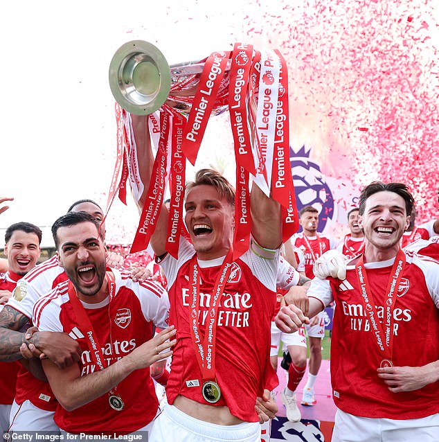 Korunovácia v paláci! Arsenal zdvihol nad hlavu trofej Premier League Korunovácia v paláci! Arsenal zdvihol nad hlavu trofej Premier League po tom, čo skončil 22-ročné čakanie na to, aby sa stal futbalovým kráľom Anglicka - a teraz je na rade Európa...