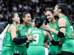 La Salle zosadil z trónu NU a dokončil perfektný titul La Salle Lady Spikers oslavujú bod proti NU Lady Bulldogs v druhom finálovom zápase ženského volejbalu UAAP sezóny 88.