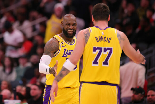 LeBron James Luka Doncic Lakers NBA
