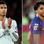 Lamine Yamal z FC Barcelona počas zápasu La Liga EA Sports 2025/26 ''El Clasico'' medzi FC Barcelona a Real Madrid na štadióne Spotify Camp Nou v Barcelone v Španielsku v máji 2026. (Foto Gongora/NurPhoto cez Getty Images)
