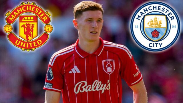 Elliot Anderson z Nottingham Forest počas zápasu Premier League medzi Nottingham Forest a Bournemouth na City Ground v Nottinghame, Spojené kráľovstvo, 24. mája 2026. (Foto: Maynard Manyowa/News Images/NurPhoto via Getty Images)