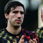 Sandro Tonali po zápase Premier League medzi Fulhamom a Newcastlom United v Craven Cottage.