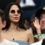 Internetová osobnosť Marrion Valette Areola, manželka francúzskeho brankára #23 Alphonse Areolu, sa zúčastňuje semifinálového futbalového zápasu UEFA Euro 2024 medzi Španielskom a Francúzskom v mníchovskej futbalovej aréne v Mníchove 9. júla 2024. (Foto: FRANCK FIFE / AFP) (Foto: FRANCK FIFE/AFP) cez Getty Images