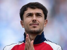 Najnovšie z Arsenalu: Liverpool začína prenasledovanie, keď Martin Zubimendi hovorí o zmene Martin Zubimendi z Arsenalu sa zoradí pred zápasom Premier League medzi Manchestrom City a Arsenalom na Etihad Stadium 19. apríla 2026 v Manchestri v Anglicku.