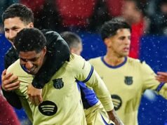 Nový verdikt Marcusa Rashforda bol doručený ako príjemca pôžičky z Man Utd blízko Barcelone Barcelonský Marcus Rashford (vľavo) oslavuje so spoluhráčmi po víťazstve v zápase španielskej La Ligy medzi Osasunou a Barcelonou
