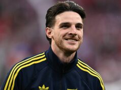 Obavy zo zákazu Declana Ricea vysvetlili po zúrivých komentároch hviezdy Arsenalu v Atléticu Madrid Declan Rice pred zápasom Arsenalu