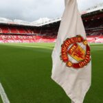 Rohová vlajka na štadióne Manchester United Old Trafford