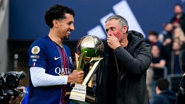 Kapitán PSG Marquinhos a šéf Luis Enrique