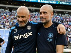 Plán nástupníctva Pepa Guardiolu v Man City podrobne popísaný s Enzom Marescom „už funguje“ Enzo Maresca, manažér Chelsea, hovorí s Pepom Guardiolom, manažérom Manchestru City
