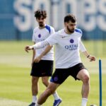 Khvicha Kvaratskhelia na tréningu PSG