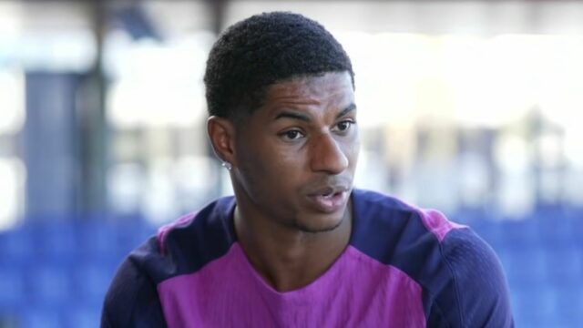 Marcus Rashford počas rozhovoru