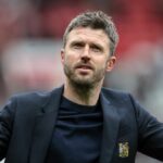 NEAPOL, TALIANSKO - 24. apríla: Rasmus Hojlund z SSC Neapol oslavuje po tom, čo strelil svoj druhý gól počas zápasu Serie A medzi SSC Neapol a US Cremonese na Stadio Diego Armando Maradona 24. apríla 2026 v talianskom Neapole. (Foto: Francesco Pecoraro/Getty Images)