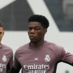 Aurélien Tchouameni trénuje v Ciudad Real Madrid 2. mája 2026.