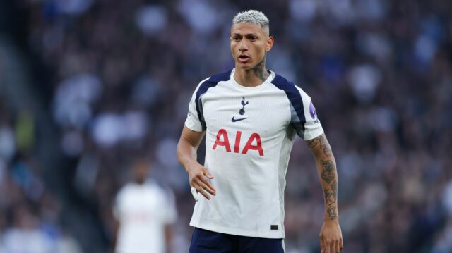 Richarlison z Tottenhamu Hotspur počas zápasu Premier League medzi Tottenham Hotspur a Leeds United na štadióne Tottenham Hotspur 11. mája 2026 v Londýne, Anglicko