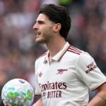 Declan Rice počas zápasu Arsenalu