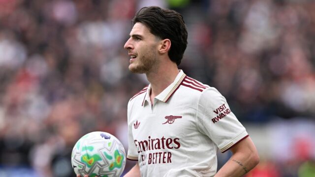 Declan Rice počas zápasu Arsenalu