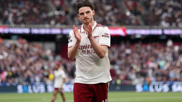 Declan Rice počas zápasu Arsenalu