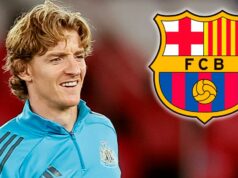 Šéf klubu zasahuje do prestupu Anthonyho Gordona do Barcelony po „blafovaní“ Marcusa Rashforda Anthony Gordon z Newcastlu United sa pozerá pred zápasom počas zápasu Premier League medzi Nottingham Forest a Newcastle United na City Ground 10. mája 2026 v Nottinghame v Spojenom kráľovstve.