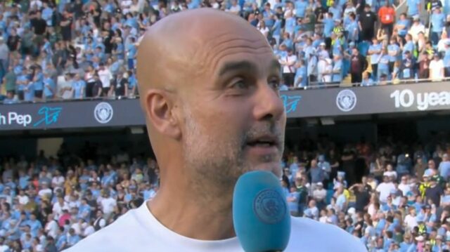 Pep Guardiola predniesol emotívny prejav po svojom poslednom zápase pod vedením Manchestru City