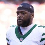 9. septembra 2024; Santa Clara, Kalifornia, USA; Široký prijímač New York Jets Irvin Charles (19) pred zápasom proti San Francisco 49ers na Levi's Stadium. Povinný kredit: Darren Yamashita-Imagn Images