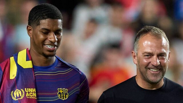 Marcus Rashford a Hansi Flick