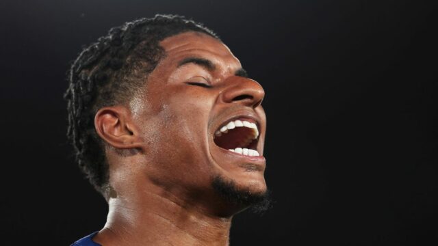 Marcus Rashford z FC Barcelona počas zápasu LaLiga EA Sports medzi FC Barcelona a Real Madrid na Camp Nou