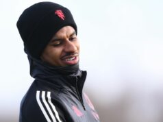 Správy z Man Utd: Pohľad zo šatne na prestup Rashforda sa objavil ako dvojitá dohoda v hodnote 110 miliónov libier Marcus Rashford z Manchestru United sa 29. januára 2025 v Manchestri v Anglicku zúčastňuje na tréningu a tlačovej konferencii fázy MD8 UEFA Europa League 2024/25 League Phase MD8.