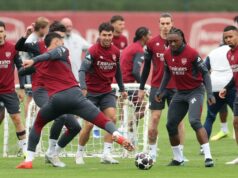 Štyria hráči Arsenalu vynechali tréning pred zápasom Atlética Madrid v Lige majstrov Mikel Merino, Martin Odegaard, Kai Havertz a Jurrien Timber na tréningu Arsenalu chýbali.