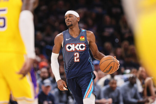 NBA dnes skóruje Los Angeles lakers proti Oklahoma City Thunder Shai Gilgeous-Alexander