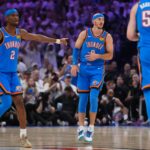 Dnešné výsledky NBA (21. mája): Finále Západnej konferencie - San Antonio Spurs vs. Oklahoma City Thunder. Victor Wembanyama Dylan Harper Shai Gilgeous-Alexander Alex Caruso