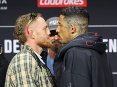 Ukážka a predpovede UFC Perth: Jack Della Maddalena alebo Carlos Prates – kto vyhrá? PERTH, AUSTRÁLIA – 30. apríla: Jack Della Maddalena a Carlos Prates sa stretnú po tlačovej konferencii UFC Perth Fight Night v RAC Arene 30. apríla 2026 v austrálskom Perthe. (Foto: Ed Mulholland/Zuffa LLC)