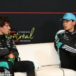 Medzi tímovými kolegami z Mercedesu Kimi Antonellim (vľavo) a Georgeom Russellom vzniká začínajúca rivalita
